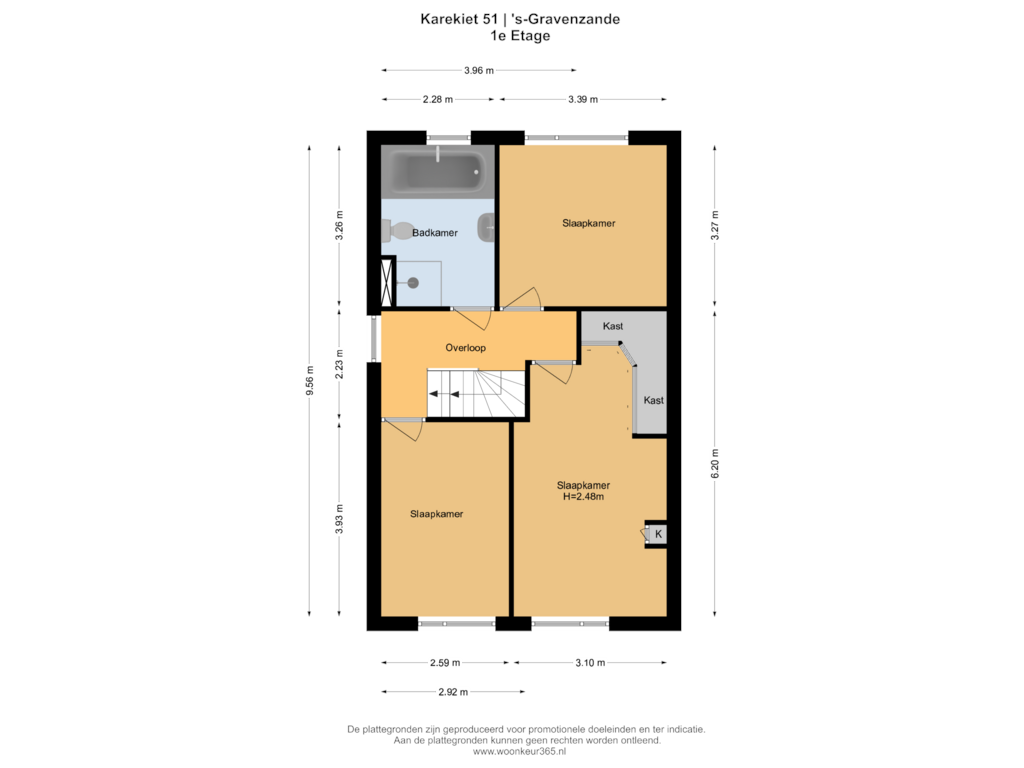 Bekijk plattegrond van 1e Etage van Karekiet 51