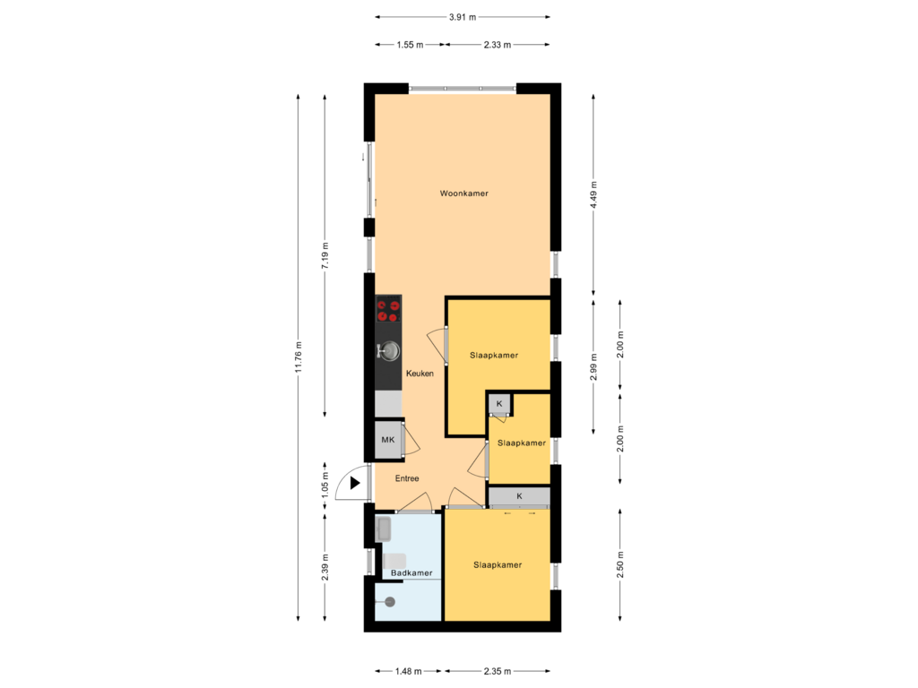 View floorplan of Begane Grond of Vuurtorenpark 200