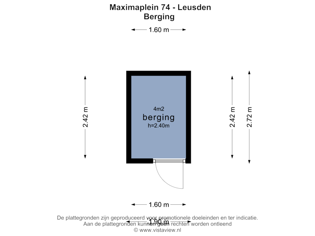 Bekijk plattegrond van BERGING van Maximaplein 74