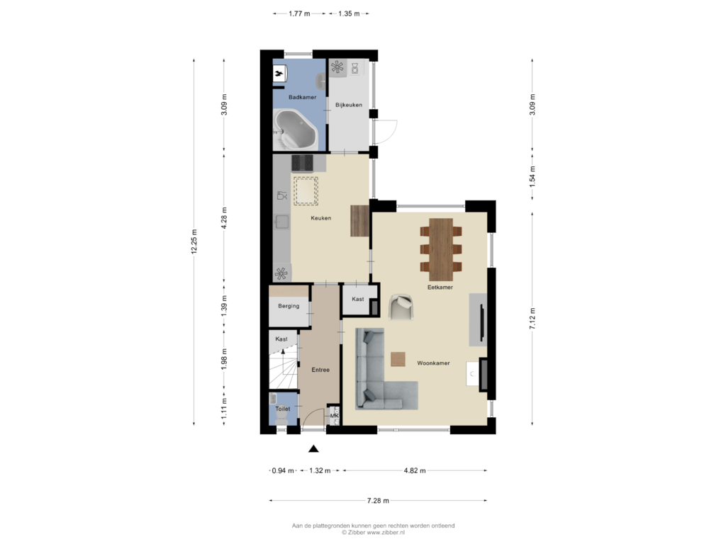 View floorplan of Begane grond of Waterstraat 3-A