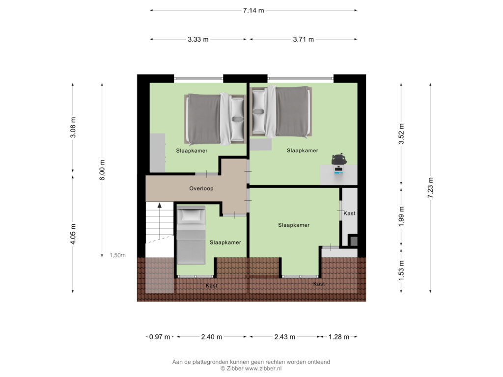 View floorplan of Eerste Verdieping of Waterstraat 3-A