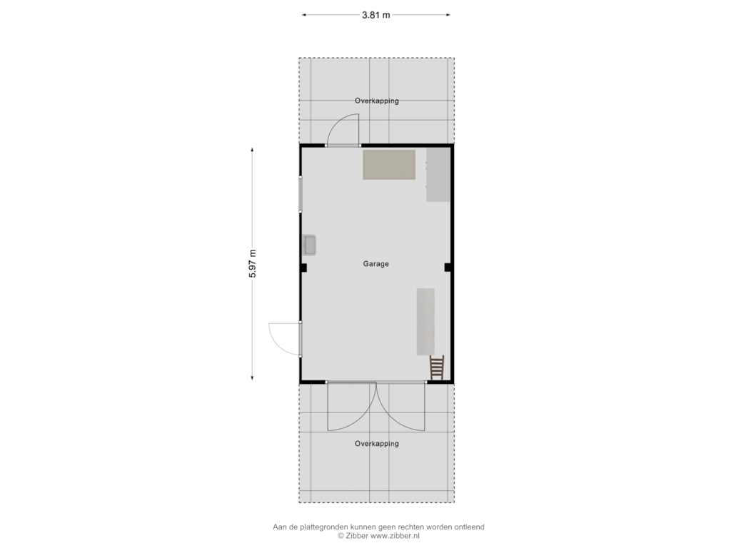 View floorplan of Garage of Waterstraat 3-A