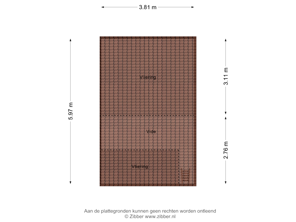 View floorplan of Vliering of Waterstraat 3-A