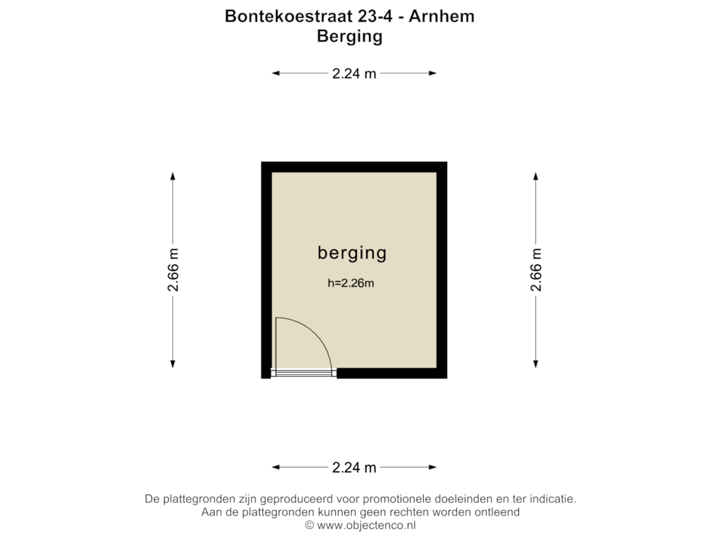 Bekijk plattegrond van BERGING van Bontekoestraat 23-4