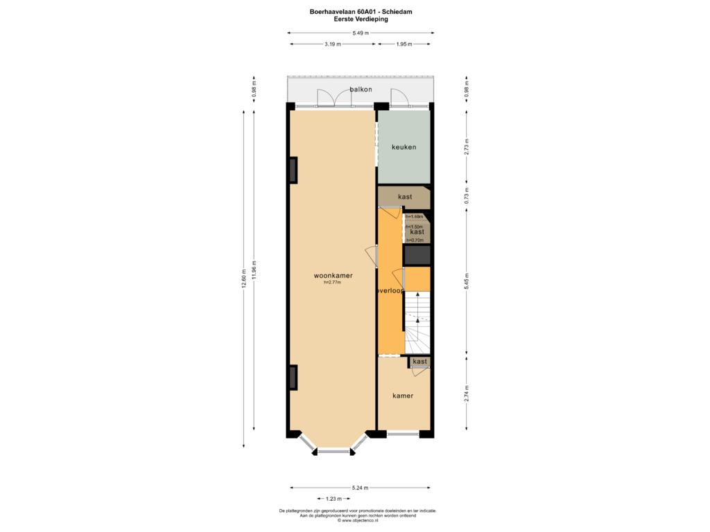 View floorplan of Eerste Verdieping of Boerhaavelaan 60-A1