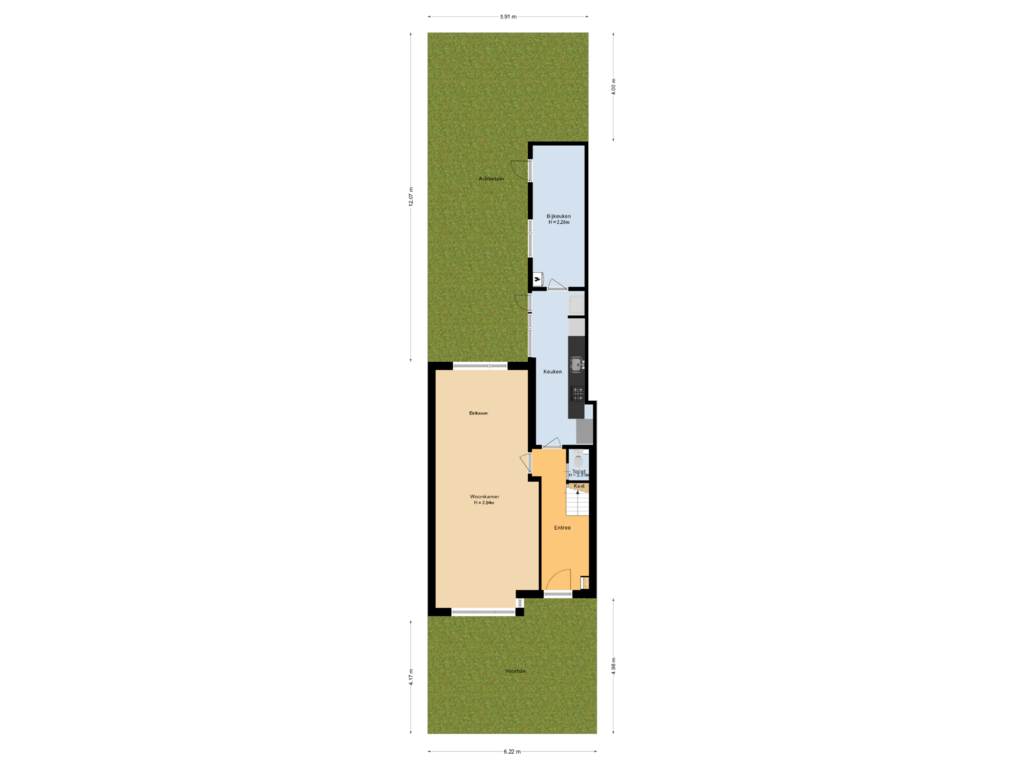 View floorplan of Situatie of Tjerk Hiddesstraat 11