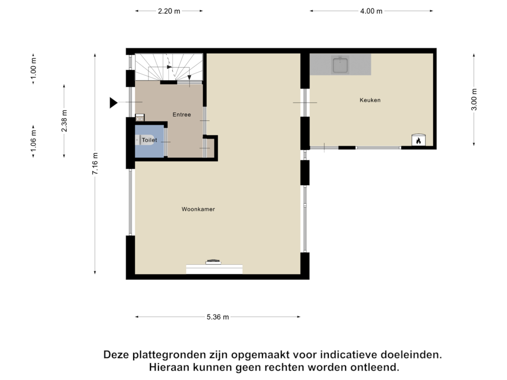 Bekijk plattegrond van Begane Grond van Prinses Wilhelminastraat 2