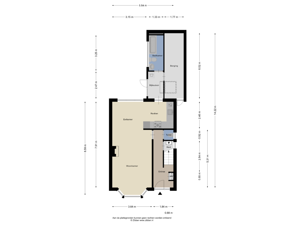 Bekijk plattegrond van Begane Grond van Comm d Vos v Steenwijklaan 53