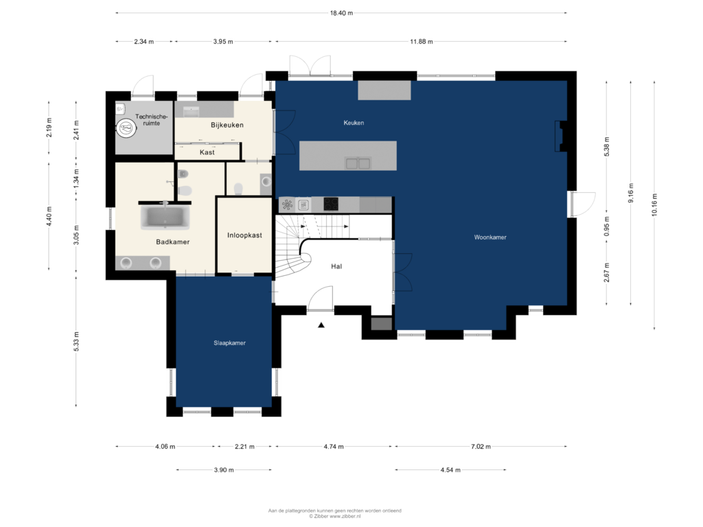 Bekijk plattegrond van Begane grond van Kloosterstraat 8-A