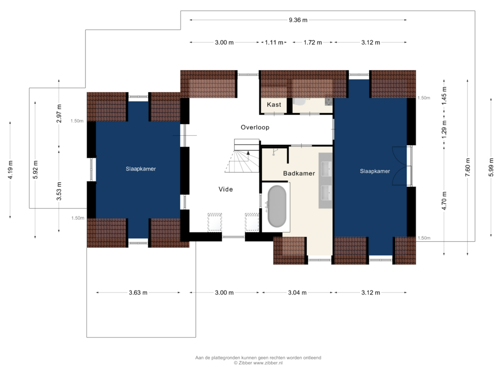 Bekijk plattegrond van Eerste verdieping van Kloosterstraat 8-A