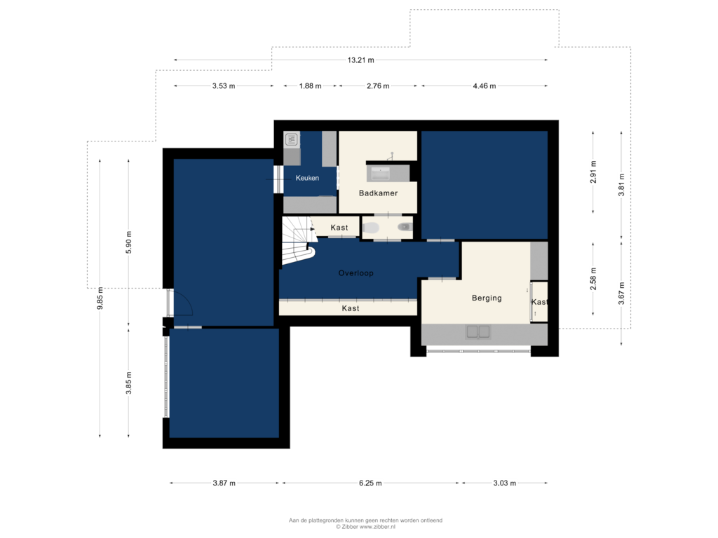 Bekijk plattegrond van Souterrain van Kloosterstraat 8-A