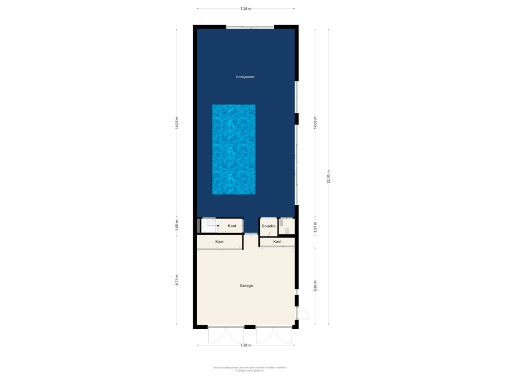 Bekijk plattegrond van Poolhouse van Kloosterstraat 8-A