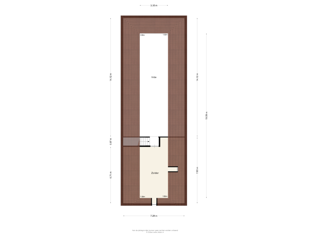 Bekijk plattegrond van Zolder Poolhouse van Kloosterstraat 8-A