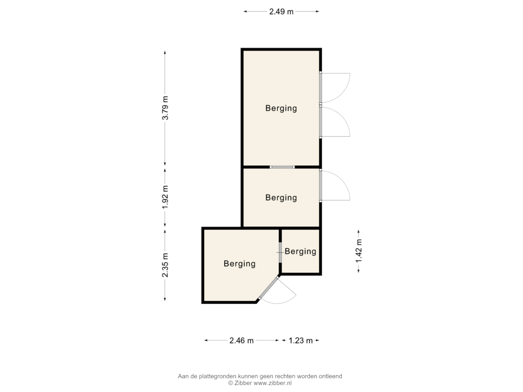 Bekijk plattegrond van Berging van Kloosterstraat 8-A