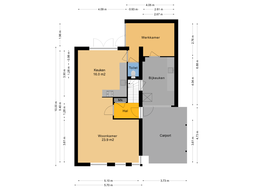 Bekijk plattegrond van Begane grond van Zende 38