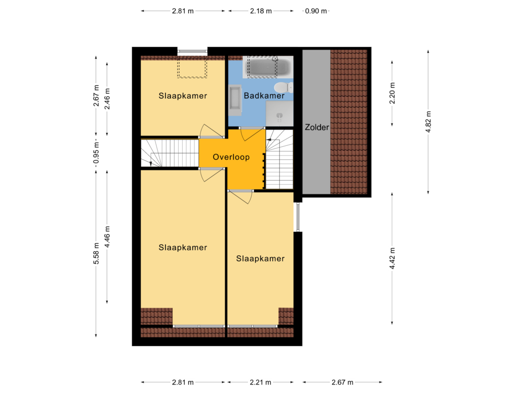 Bekijk plattegrond van 1e Verdieping van Zende 38