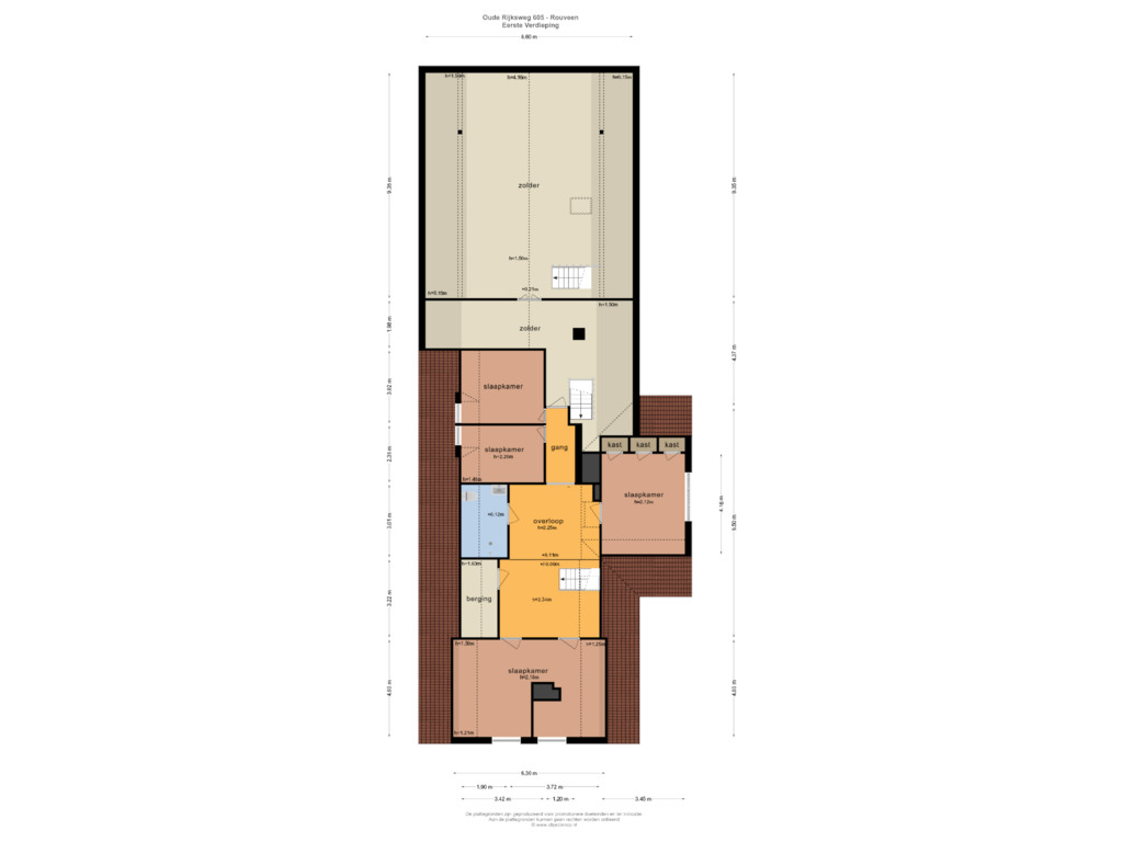 View floorplan of EERSTE VERDIEPING of Oude Rijksweg 605