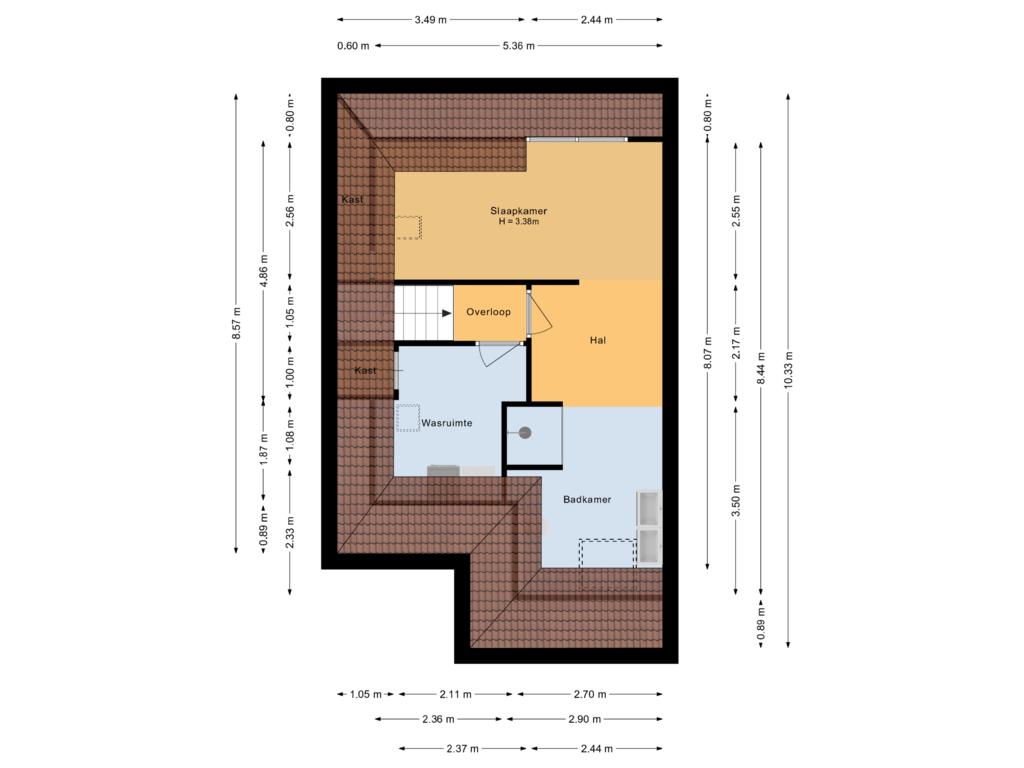 Bekijk plattegrond van Tweede verdieping van Roderveld 9