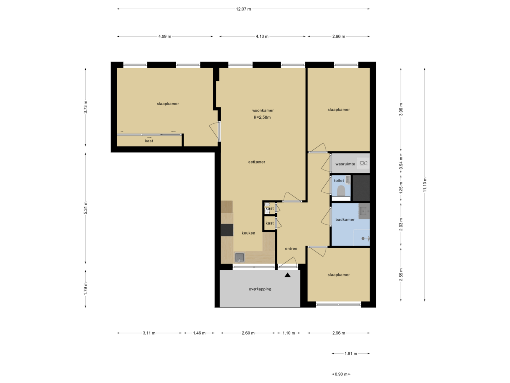 Bekijk plattegrond van Appartement van Pieter Calandlaan 765