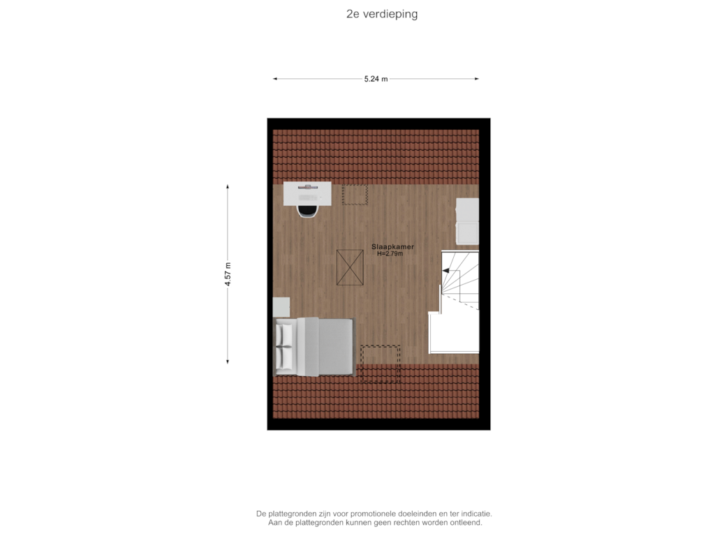 Bekijk plattegrond van 2e verdieping van Frankrijkstraat 209