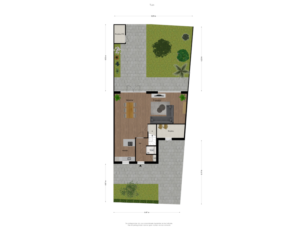 Bekijk plattegrond van Tuin van Frankrijkstraat 209