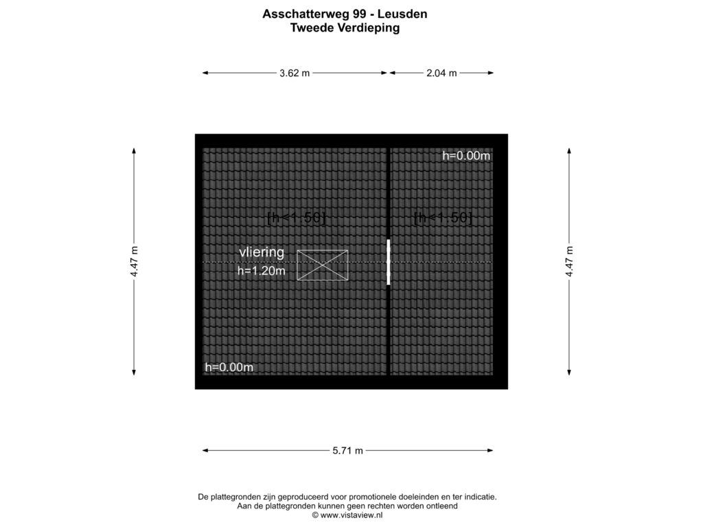 Bekijk plattegrond van TWEEDE VERDIEPING van Asschatterweg 99