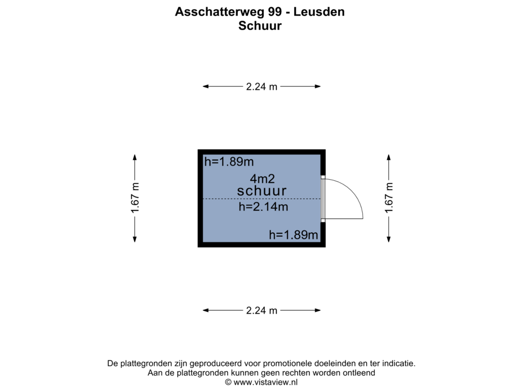 Bekijk plattegrond van SCHUUR van Asschatterweg 99