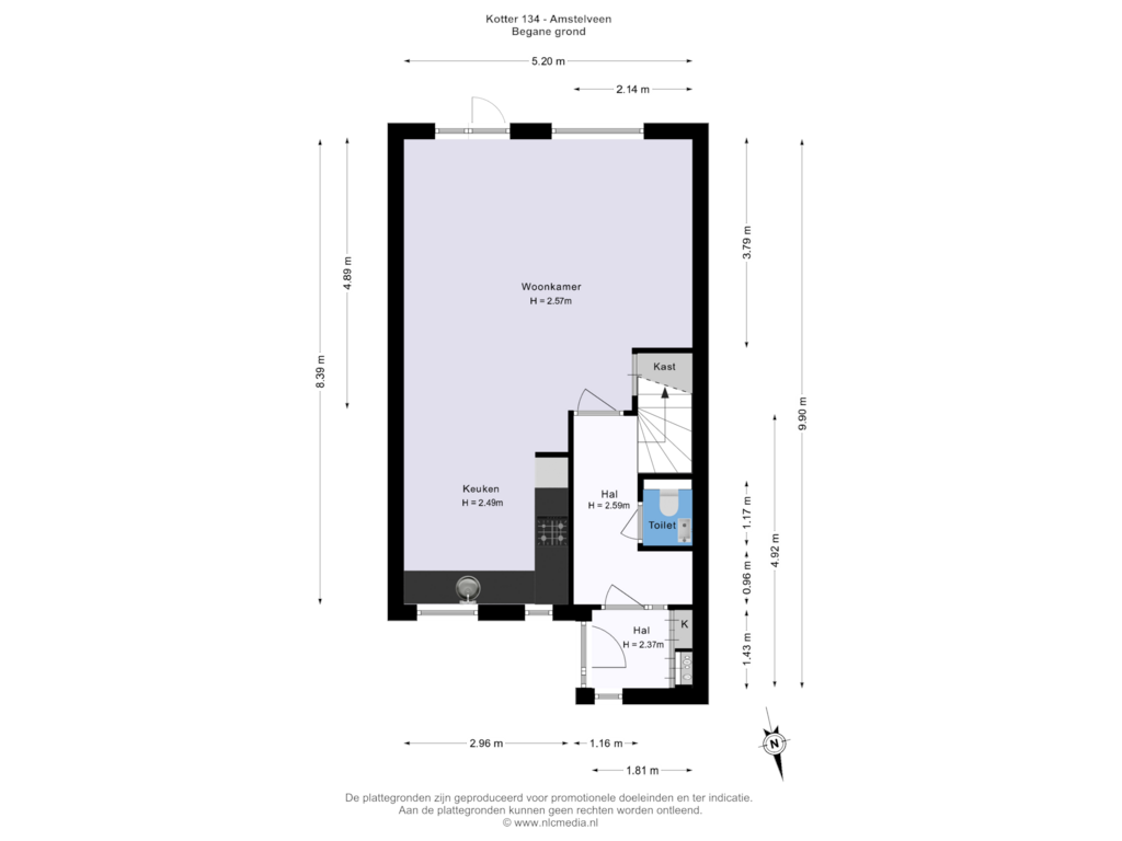 View floorplan of Begane grond of Kotter 134