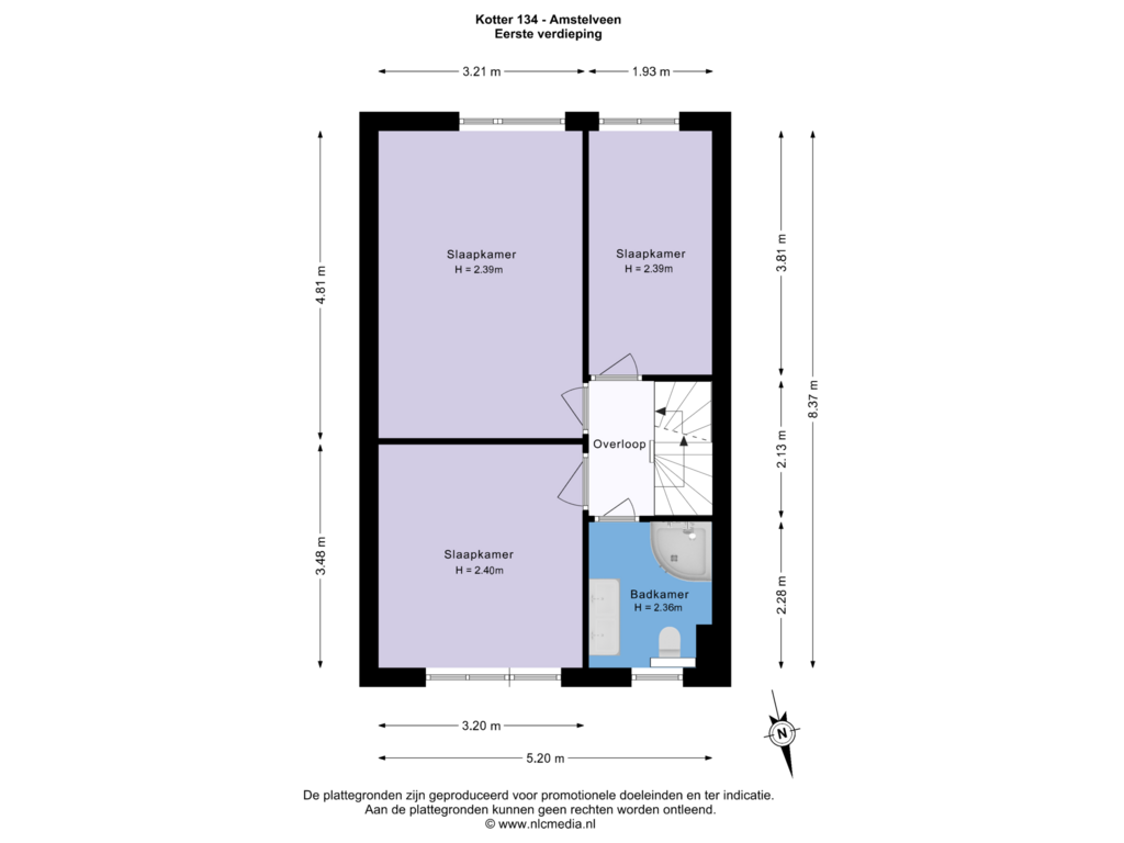 View floorplan of Eerste verdieping of Kotter 134