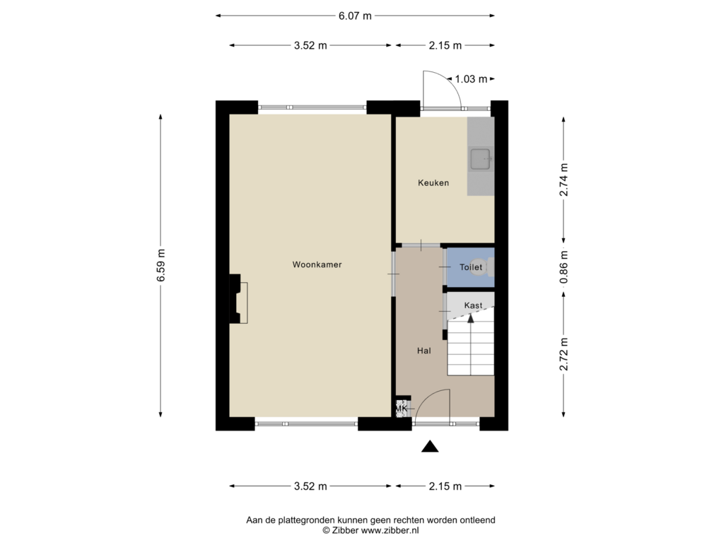 Bekijk plattegrond van Begane Grond van Hobbemalaan 52