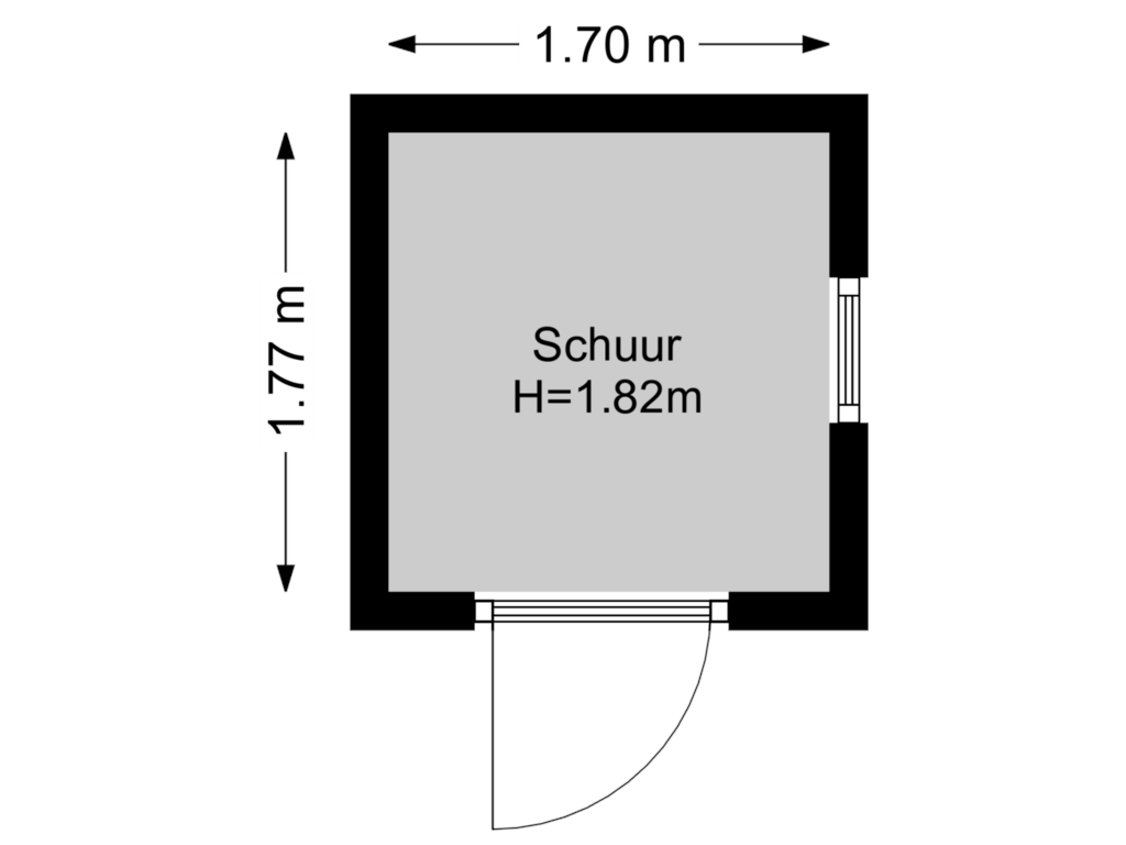 View floorplan of Schuur of Ereprijsstraat 6