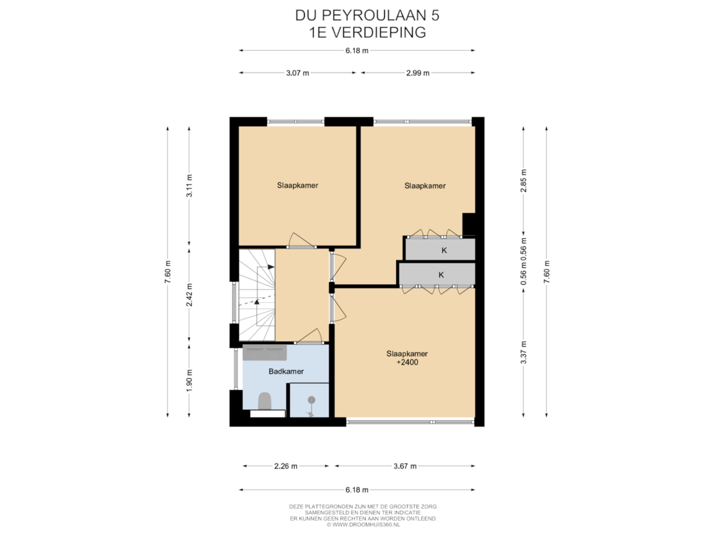 Bekijk plattegrond van 1E Verdieping van Du Peyroulaan 5