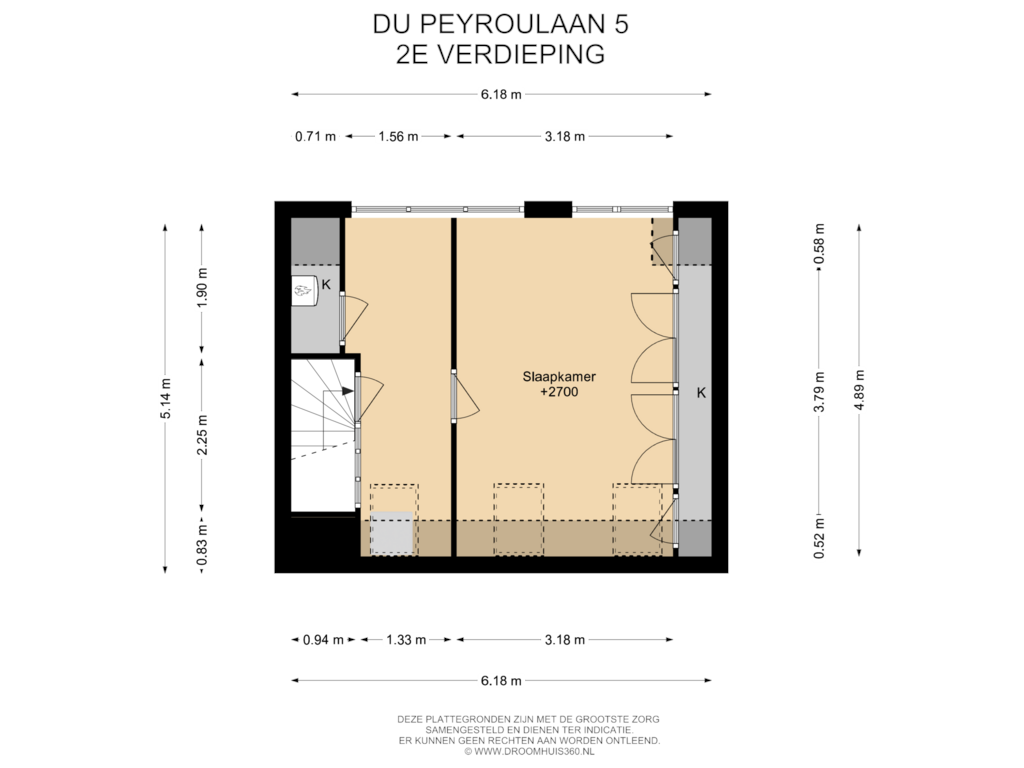 Bekijk plattegrond van 2E Verdieping van Du Peyroulaan 5