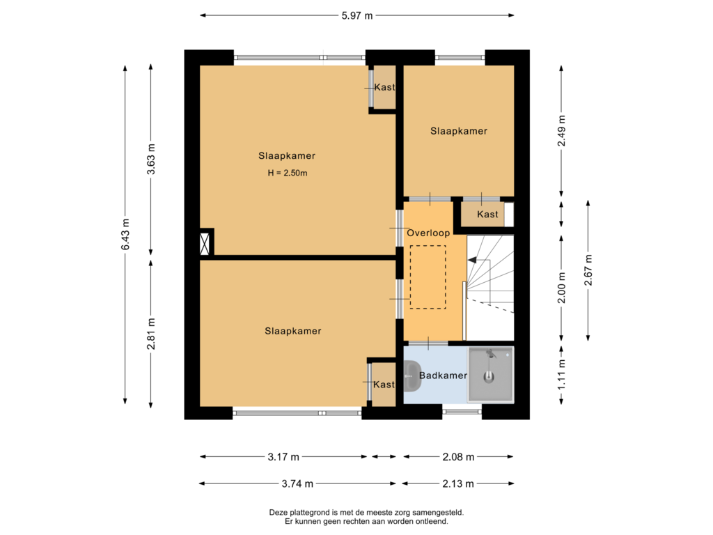 Bekijk plattegrond van Eerste verdieping van Kanunnik van de Putstraat 58