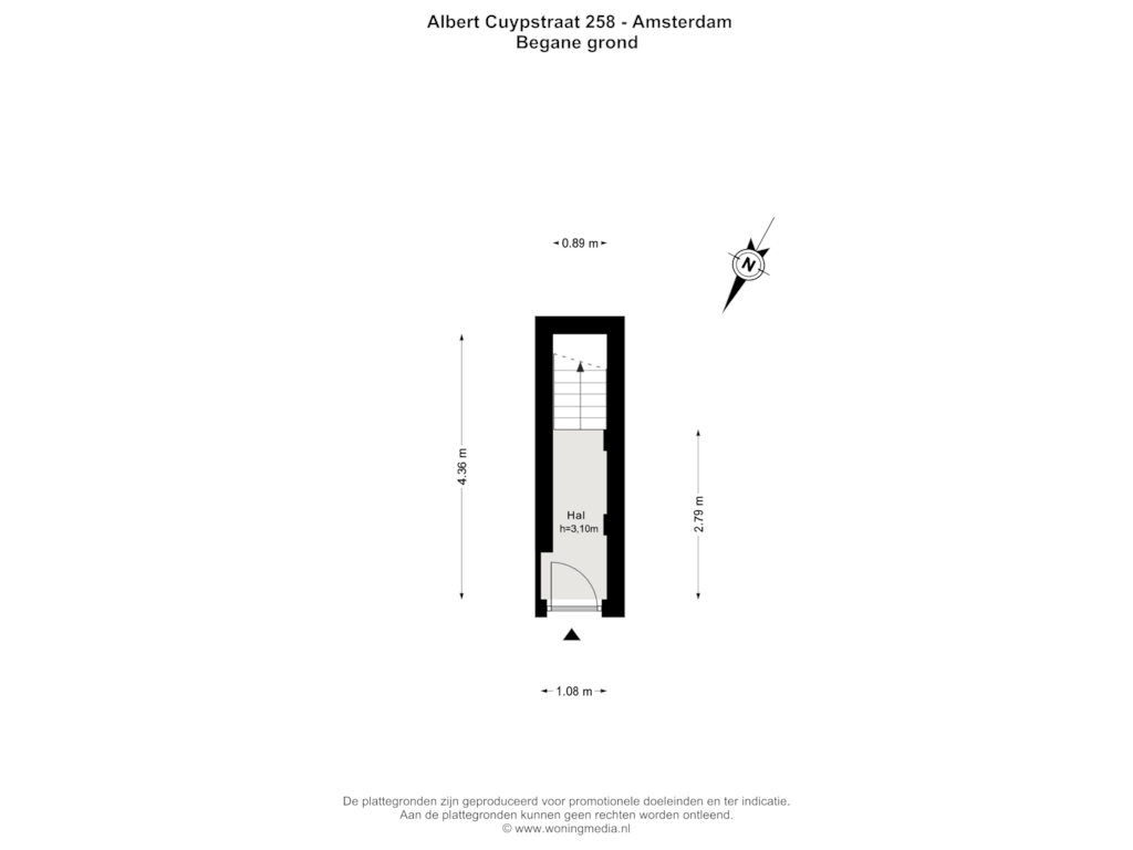 Bekijk plattegrond van Begane grond van Albert Cuypstraat 258-1