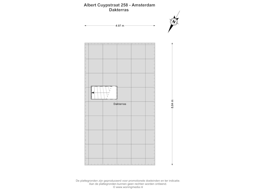 Bekijk plattegrond van Dakterras van Albert Cuypstraat 258-1