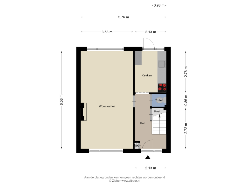 Bekijk plattegrond van Begane grond van Hobbemalaan 54