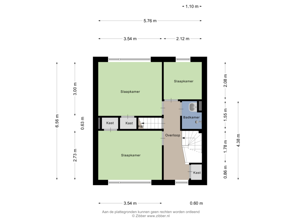 Bekijk plattegrond van Eerste verdieping van Hobbemalaan 54