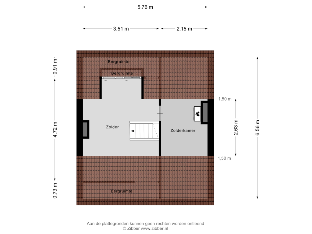 Bekijk plattegrond van Tweede verdieping van Hobbemalaan 54