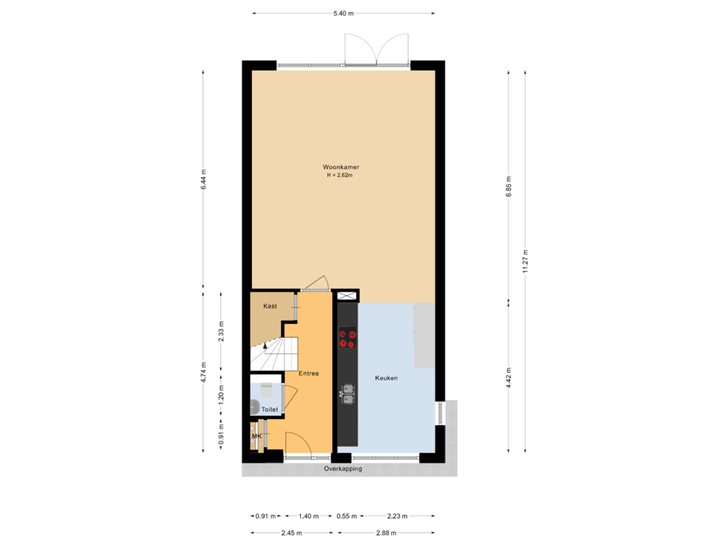 View floorplan of Begane grond of Tamarijnslaantje 12