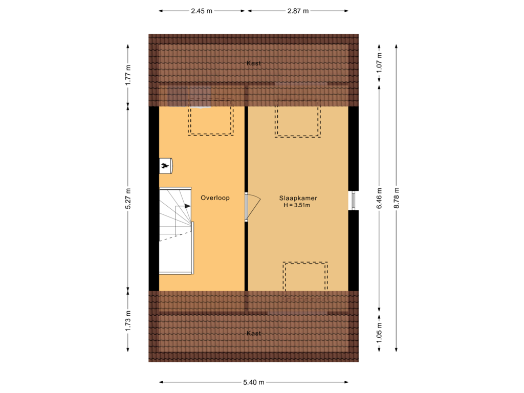 View floorplan of Tweede verdieping of Tamarijnslaantje 12