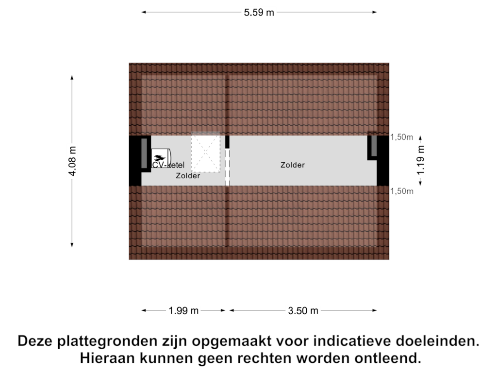 Bekijk plattegrond van Zolder van Jaspersstraat 21