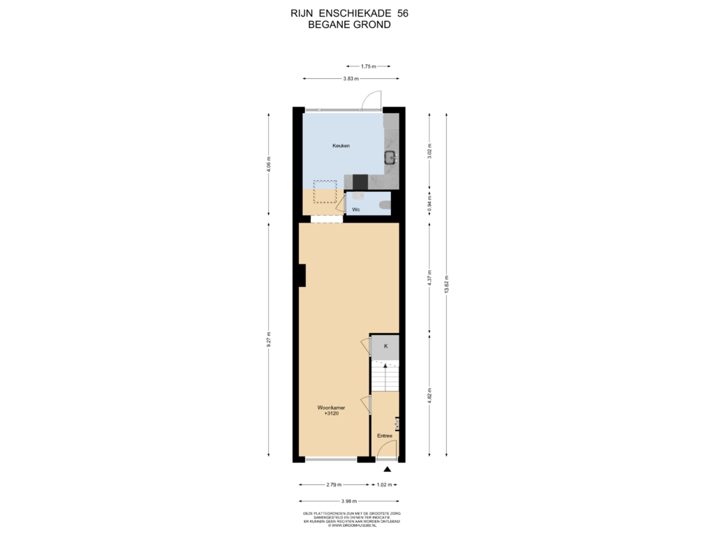 View floorplan of Begane grond of Rijn en Schiekade 56