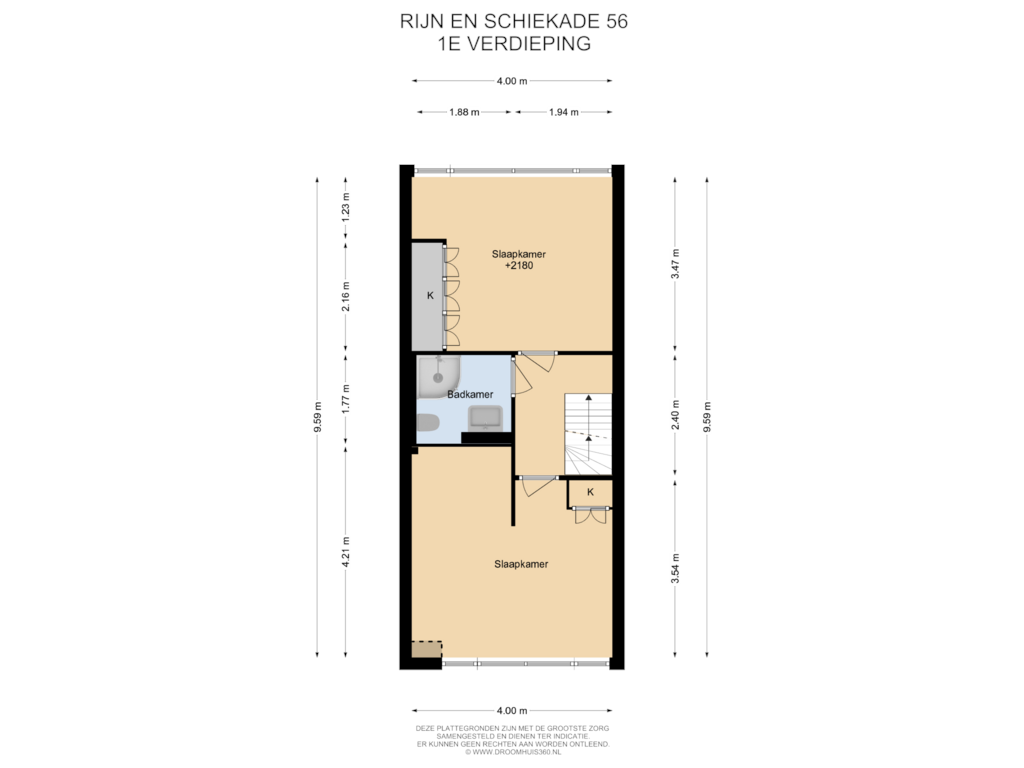 View floorplan of 1E Verdieping of Rijn en Schiekade 56