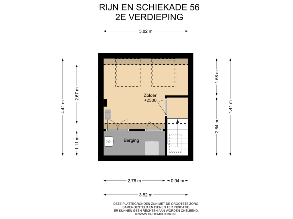 View floorplan of 2E Verdieping of Rijn en Schiekade 56