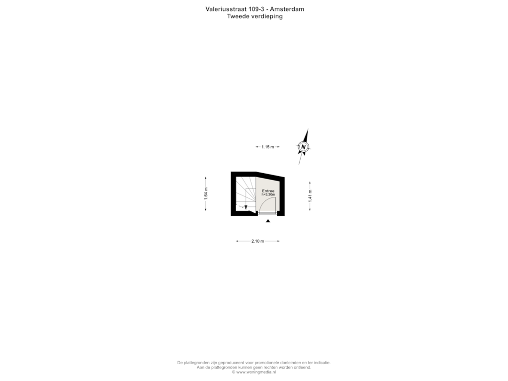 View floorplan of 2e_verd of Valeriusstraat 109-3