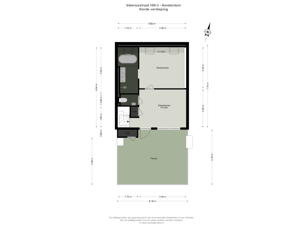 View floorplan of 4e_verd of Valeriusstraat 109-3