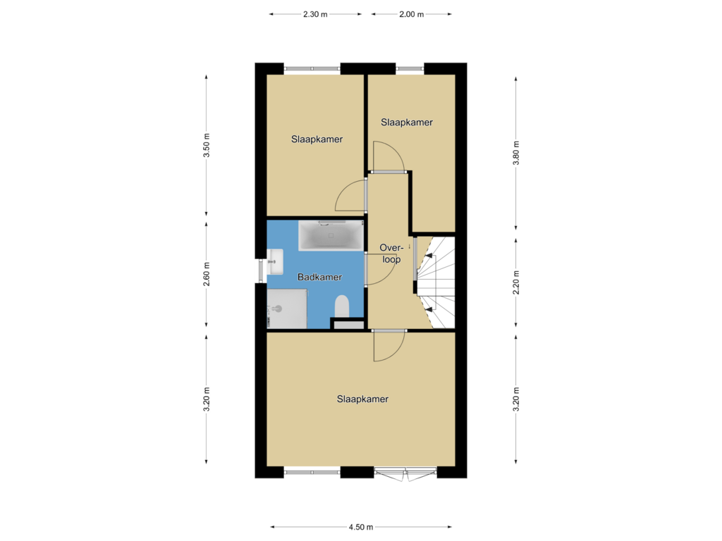 Bekijk plattegrond van 1e verdieping van Zesmorgen 72