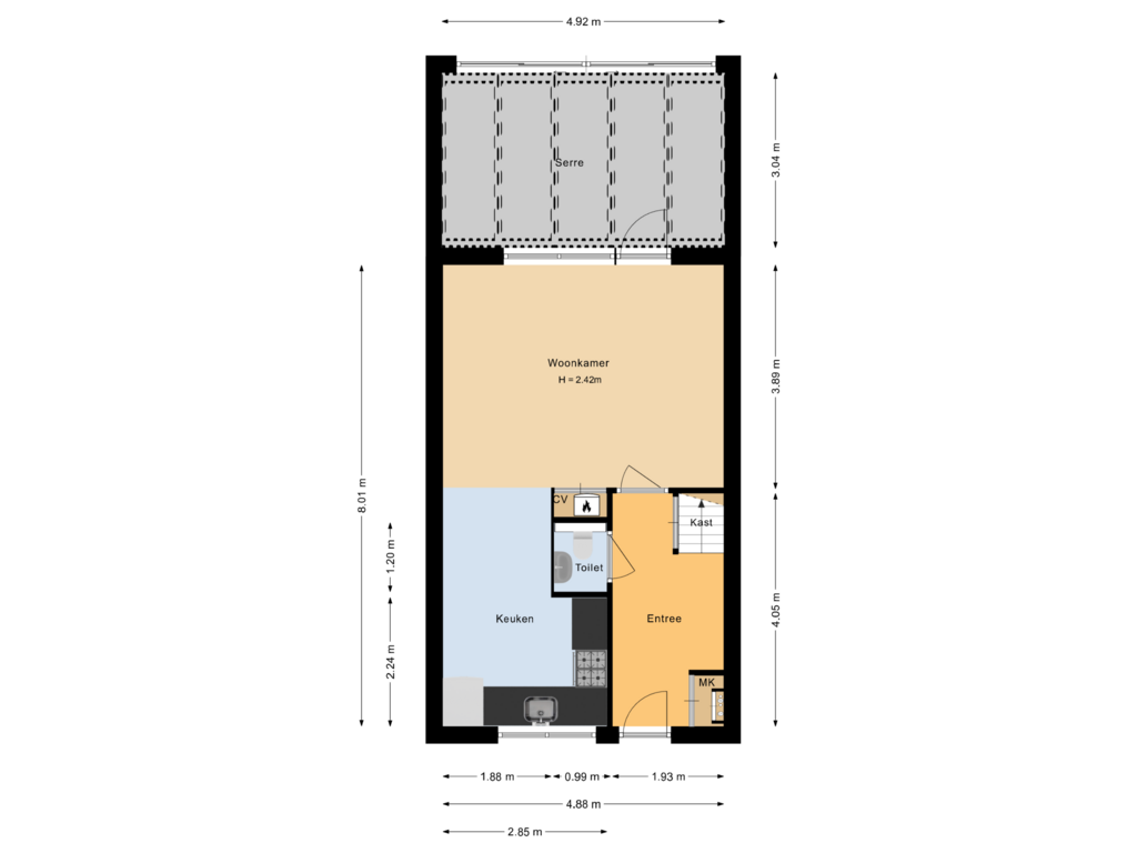 View floorplan of Begane grond of Aprilstraat 116