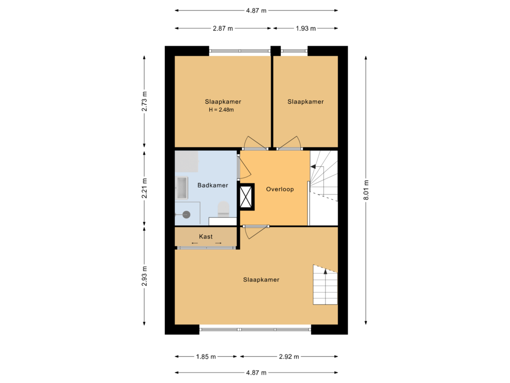 View floorplan of Eerste verdieping of Aprilstraat 116